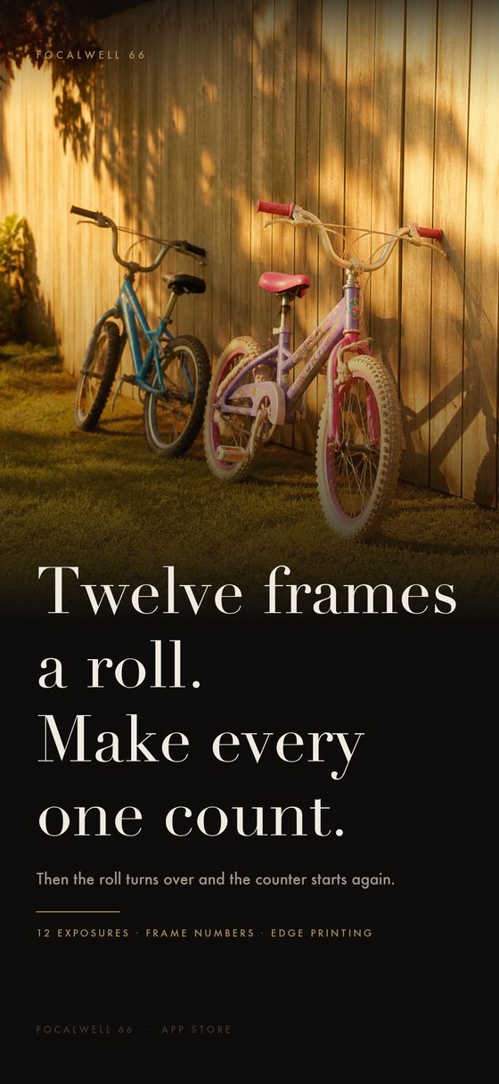 Twelve frames a roll. Make every one count.